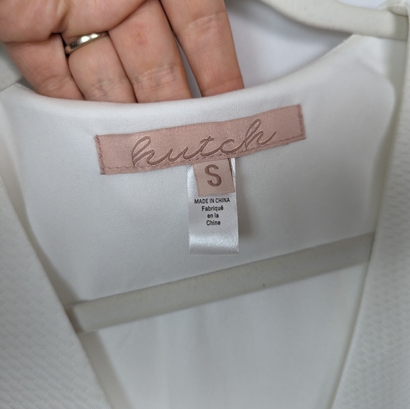 Anthropologie HUTCH S White Waffle Knit Wrap Midi Dress Belted Elegant Classic - Picture 8 of 10